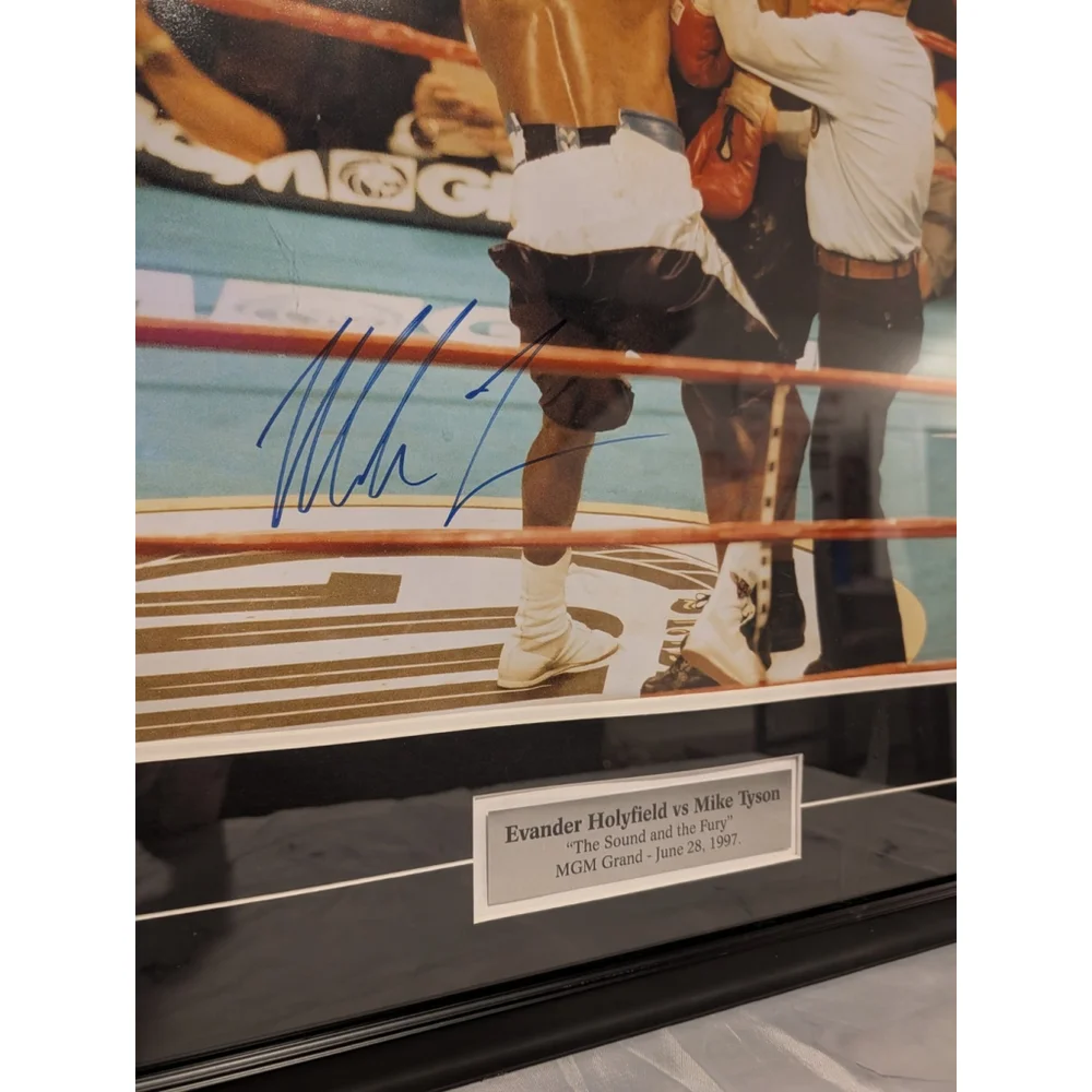 Mike Tyson Autograph w/COA Framed Photo 28x26" Ear Bite 1997 Evander Holyfield - Picture 3 of 7